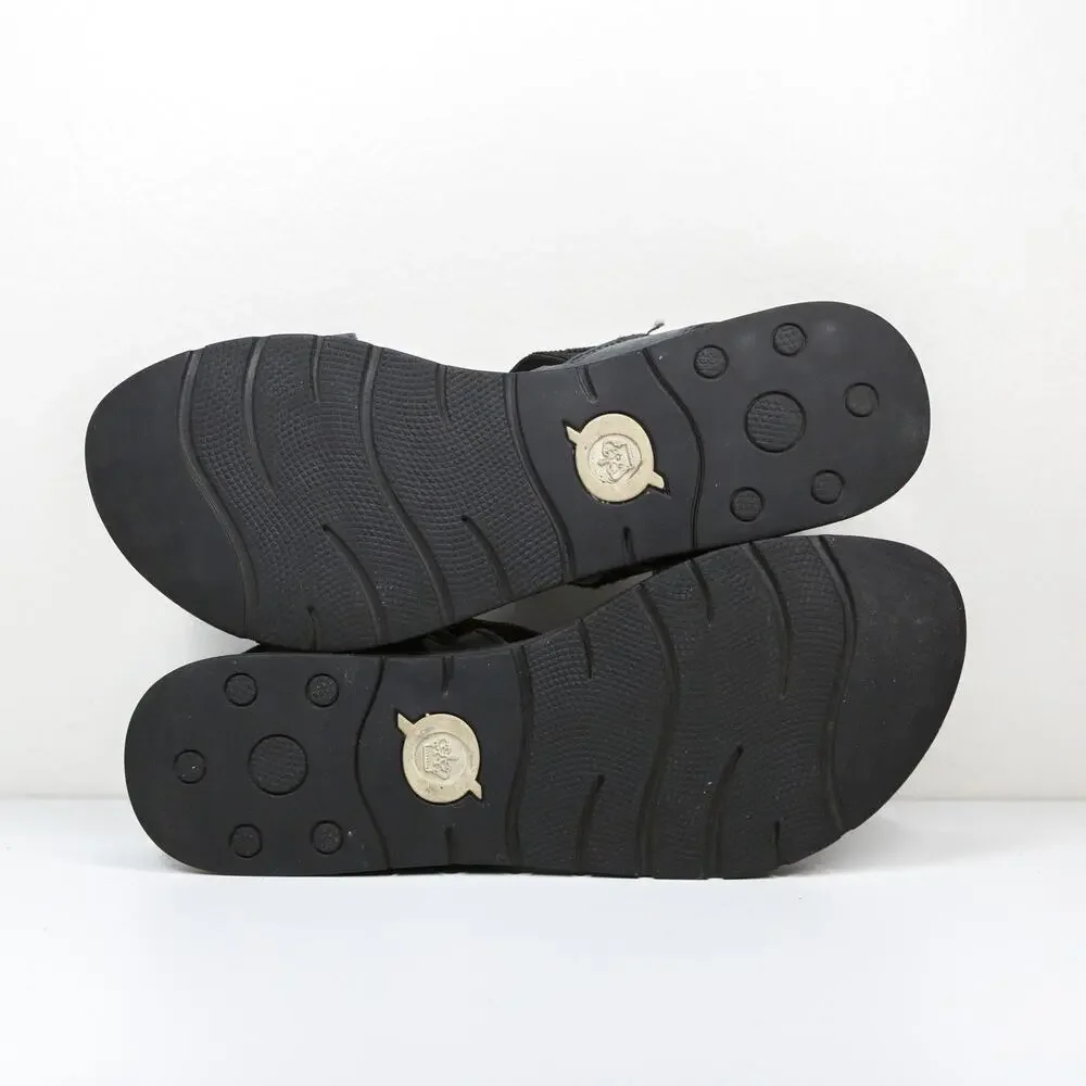 BORN Parson Leather Strappy Sandals Elastic Strap‎ Comfort Padded Black Sz 9